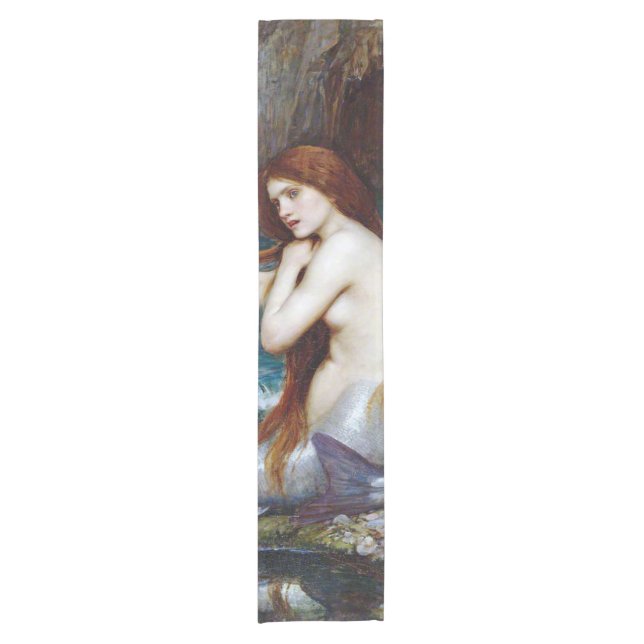 Mermaid, John William Waterhouse Short Table Runner (Front)