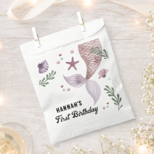 Mermaid Kids Birthday Sea Purple Favour Bag