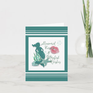 Mermaid Kisses   Starfish Wishes Note Card