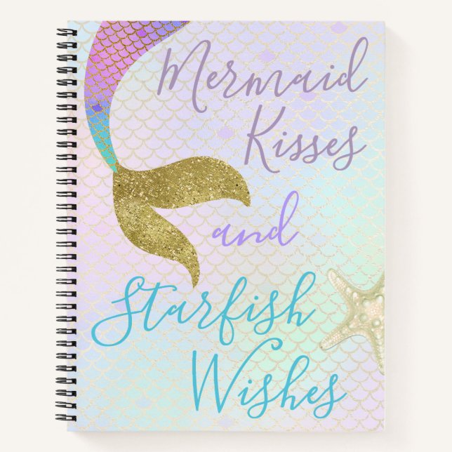 Mermaid Kisses & Starfish Wishes Notebook (Front)