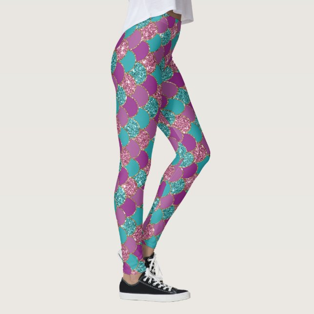 Mermaid Leggings - Glitter Yoga & Boating Pants (Right)