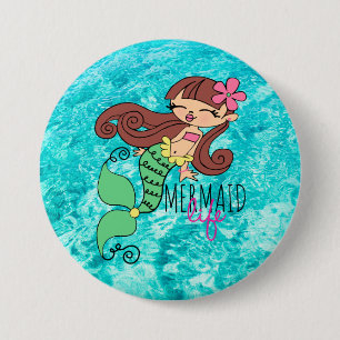 Mermaid Life 3 Inch Round Button