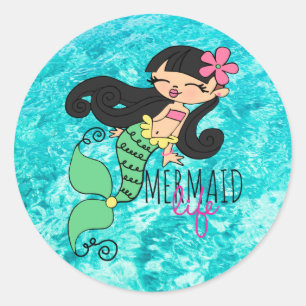 Mermaid Life BH Classic Round Sticker