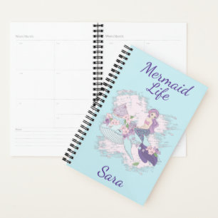 Mermaid Life Personalised Purple Typography Planner