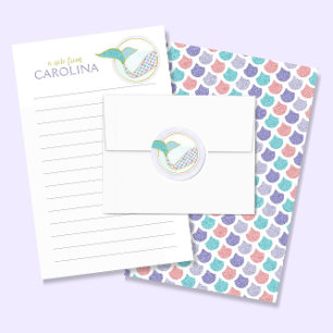 Mermaid Lined Girls Letter Writing Stationery