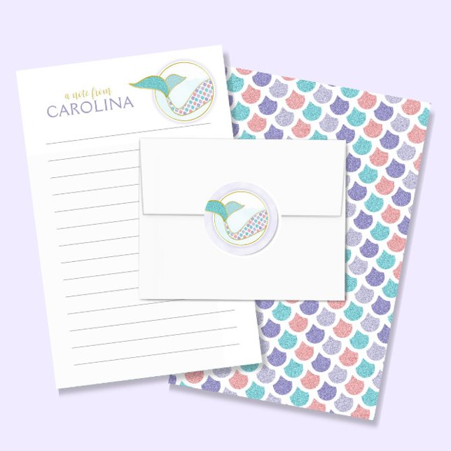 Mermaid Lined Letter Writing Paper Girl Stationery (Creator Uploaded)
