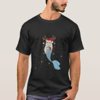Mermaid Lover Xmas Reindeer Santa Hat Mermaid Chri