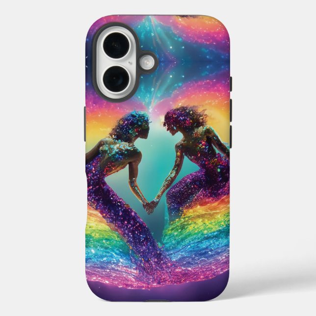 Mermaid Lovers Dreams Abstract Cosmic Rainbow Love Case-Mate iPhone Case (Back)