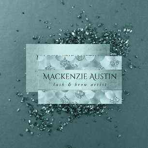 Mermaid Luxe Scale   Seafoam Mint Green Branding Business Card