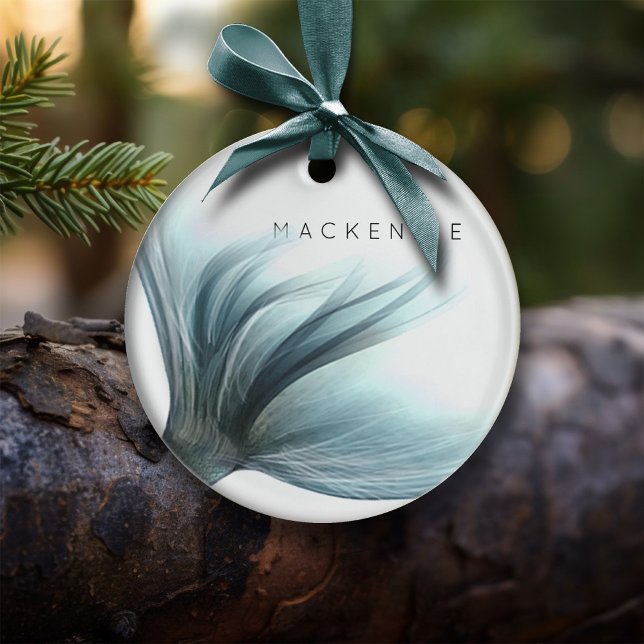Mermaid Luxe Tail | Seafoam Mint Green Aqua Custom Ceramic Ornament (Creator Uploaded)