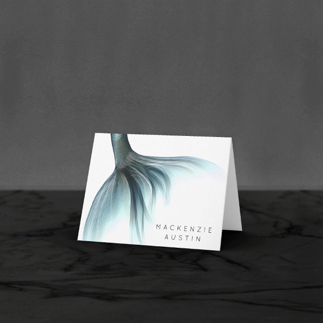Mermaid Luxe Tail | Seafoam Mint Green Aqua Custom Thank You Card (Creator Uploaded)