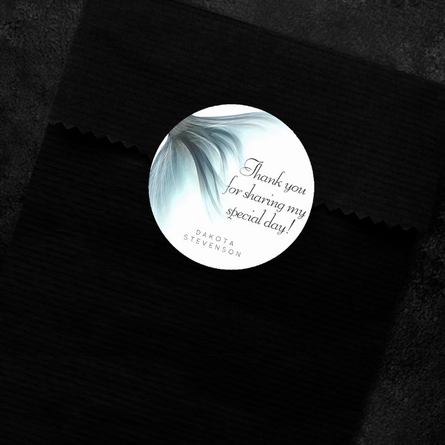 Mermaid Luxe Tail | Seafoam Mint Green Thank You Classic Round Sticker (Creator Uploaded)