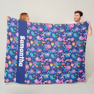 Mermaid Magic with a Personalised  Fleece Blanket