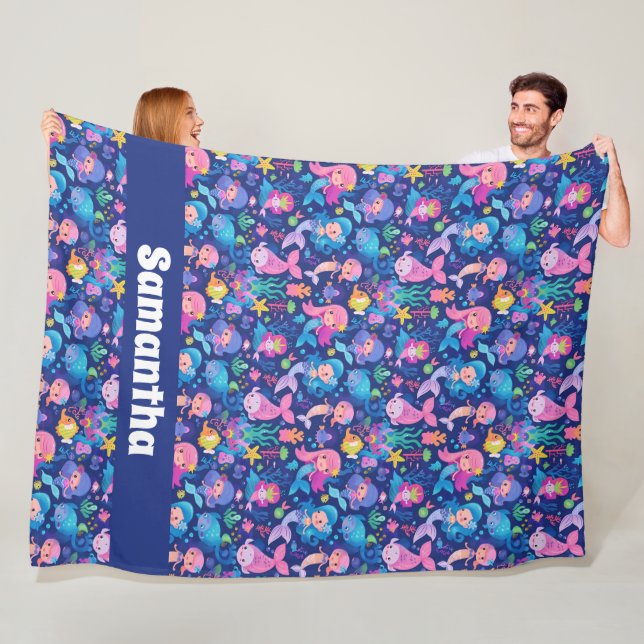 Mermaid Magic with a Personalised  Fleece Blanket (In Situ)