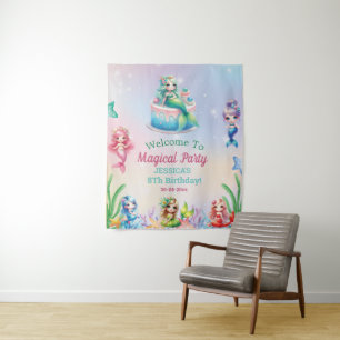 Mermaid Magical 8Th Birthday Party Girl Tapestry