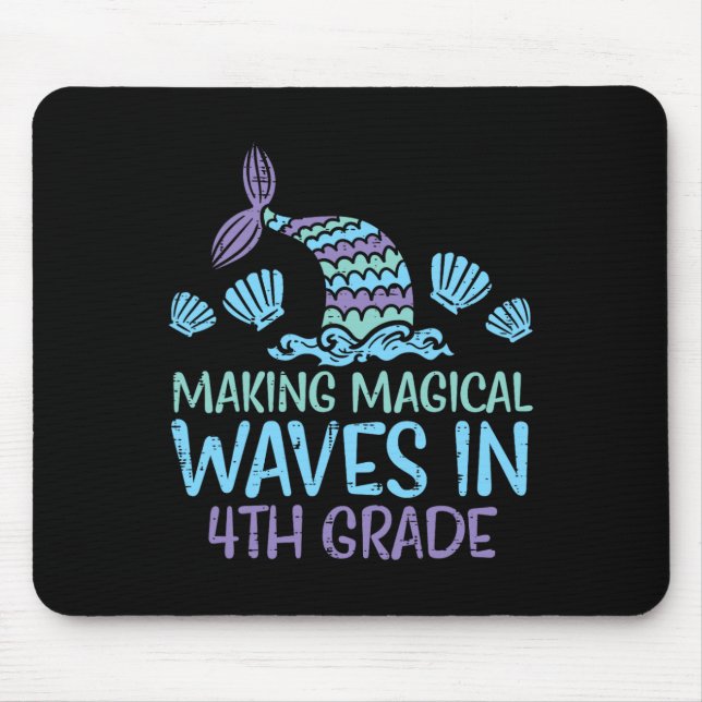 Mermaid Magical Waves 4th Grade Fourth First Day S Mouse Pad (Front)