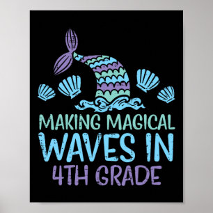 Mermaid Magical Waves 4th Grade Fourth First Day S Poster