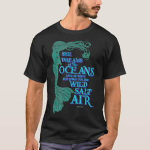 Mermaid Maiden  She Dreams of the Ocean Late at Ni T-Shirt