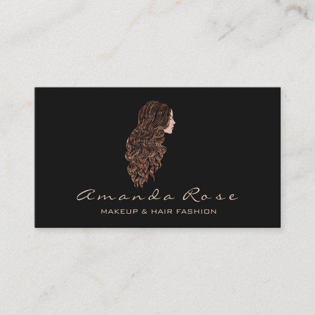 Mermaid Makeup Lashes Hairdresser Black Ivory Business Card (Front)