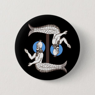 Mermaid male Emperor Triton 6 Cm Round Badge