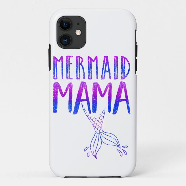 Mermaid Mama Birthday Party design Gift for Moms Case-Mate iPhone Case (Back)