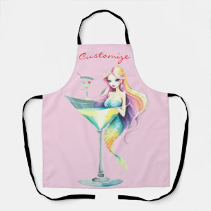 Mermaid Martini Girl Thunder_Cove Apron