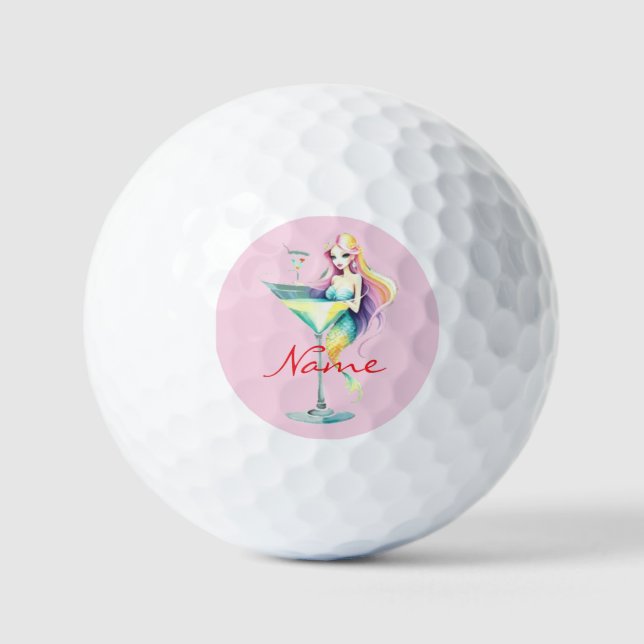 Mermaid Martini Girl Thunder_Cove Golf Balls (Front)