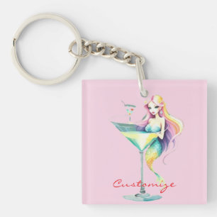 Mermaid Martini Girl Thunder_Cove Key Ring