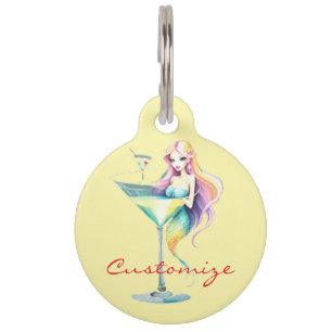 Mermaid Martini Girl Thunder_Cove Pet Tag