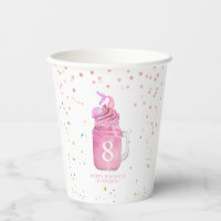 Mermaid Mason Jar Milkshake Girls Pink Birthday
