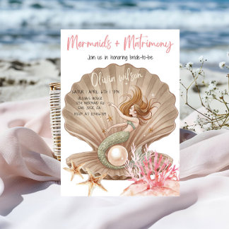 Mermaid & Matrimony Bridal Shower Party Invitation
