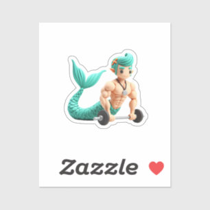mermaid men doing musculation modeling clay