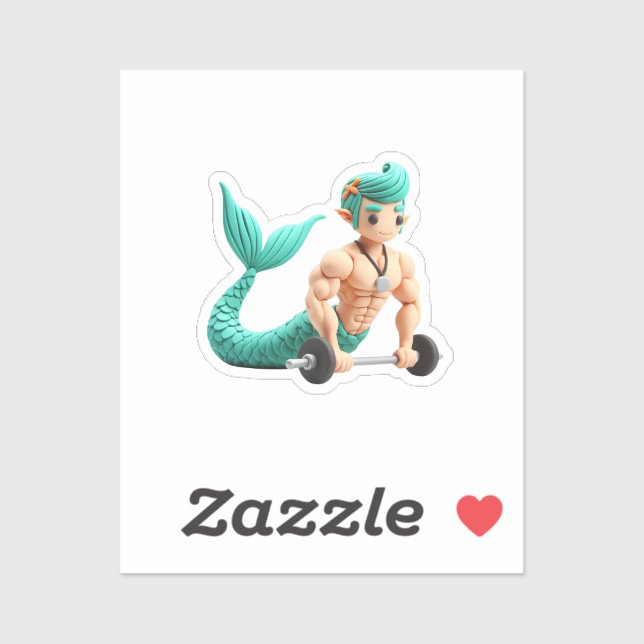 mermaid men doing musculation modeling clay (Sheet)