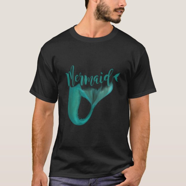 Mermaid Mermaid Black Gray T-Shirt (Front)