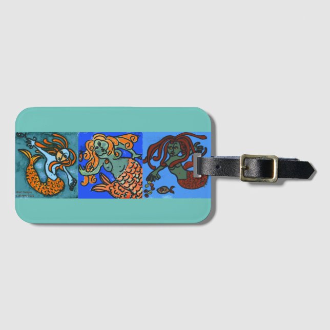 Mermaid & Mermen Luggage Tag (Front Horizontal)
