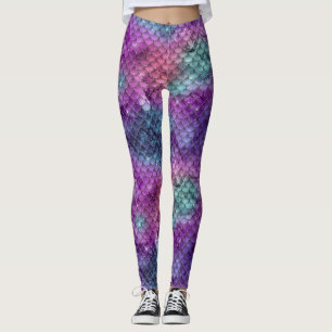 Mermaid metallic watercolor outfit leggings
