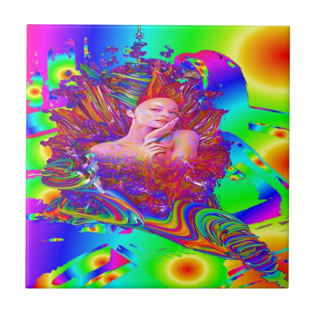 Mermaid metamorphosis ceramic tile (Front)