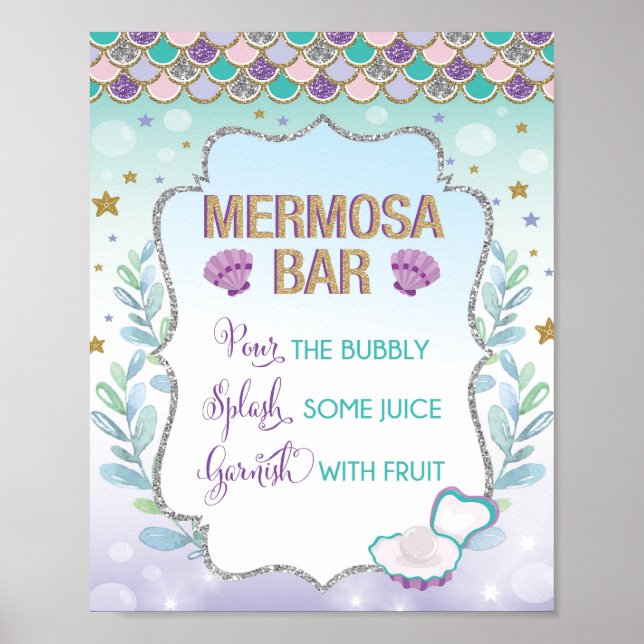 Mermaid Mimosa Bar Mermosa Sign Under the Sea (Front)