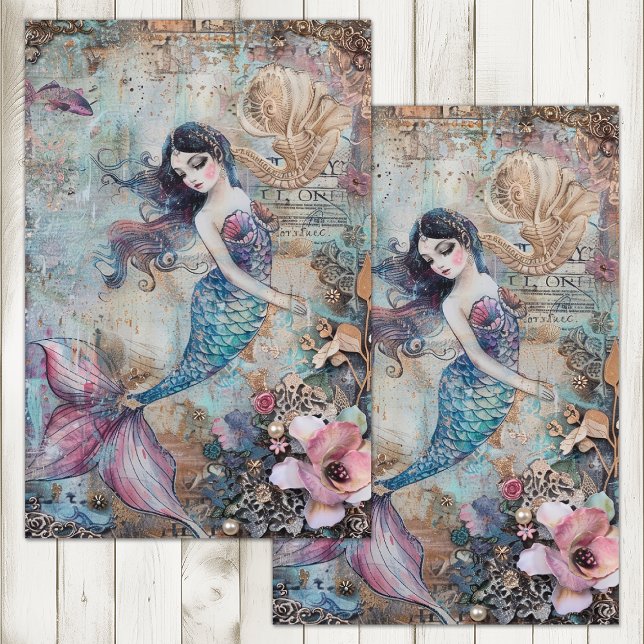 MERMAID MIXED MEDIA DECOUPAGE TISSUE PAPER (MERMAID MIXED MEDIA DECOUPAGE TISSUE PAPER)