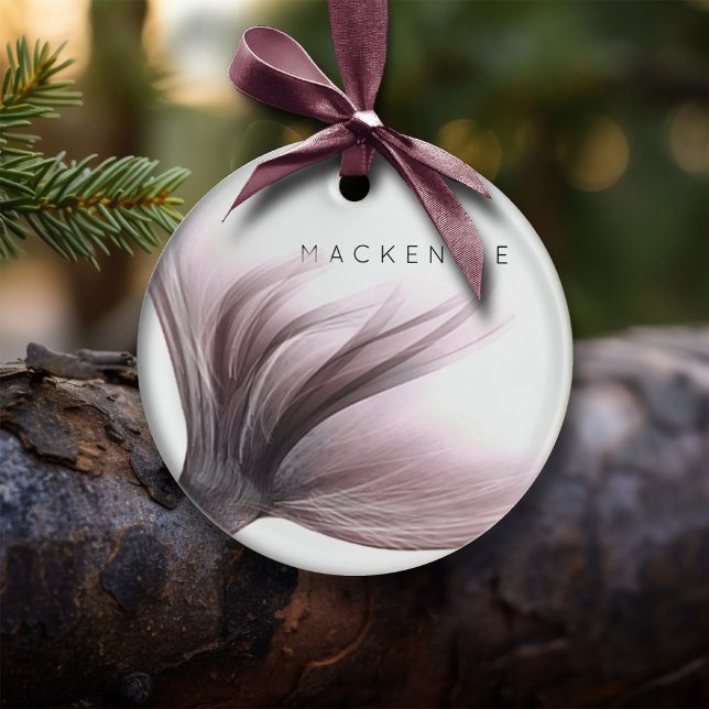 Mermaid Mod Tail | Dusty Mauve Pink Sheen Custom Ceramic Ornament (Creator Uploaded)