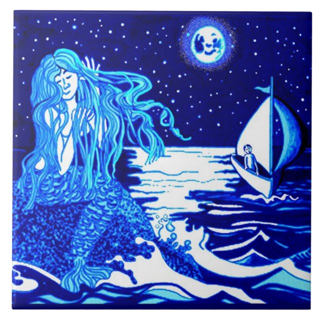Mermaid moon and sailor tile (Front)