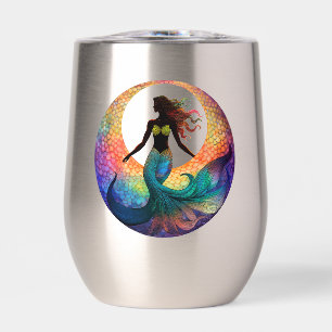 Mermaid Moon Goddess Silhouette Colourful Coasta