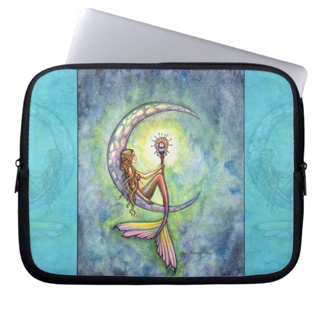 Mermaid Moon Mystical Fantasy Laptop Sleeve (Front)