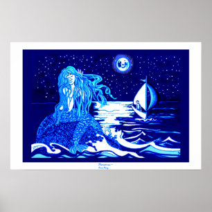 Mermaid moon poster