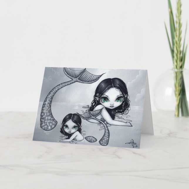 "Mermaid Mother and Child" Greeting Card (Front)