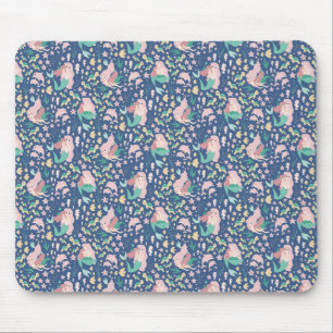 Mermaid Mother Daughter Bonding Ocean Dark Version Mouse Pad