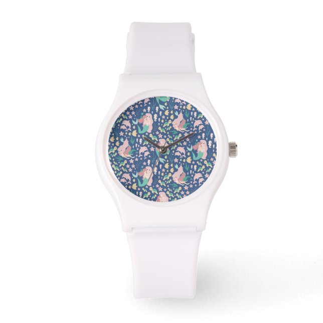 Mermaid Mother Daughter Bonding Ocean Dark Version Watch (Front)