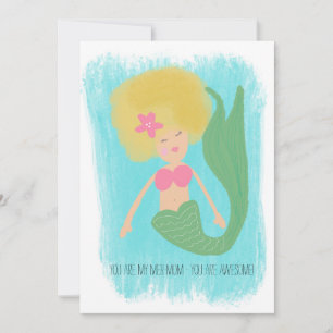 Mermaid Mothers Day 90s Disco Mum Card