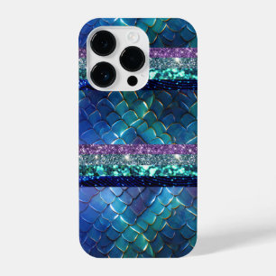Mermaid Motif Glitter Personalized design iPhone 14 Pro Case