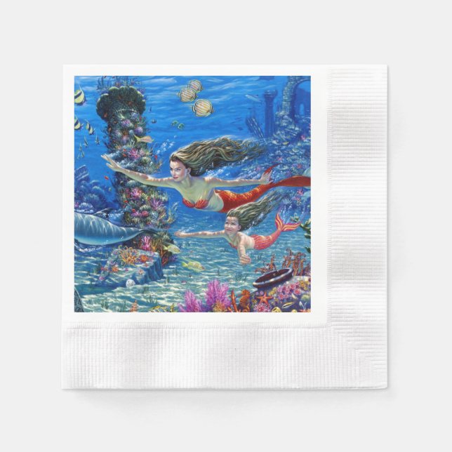mermaid mum and baby napkin (Front)